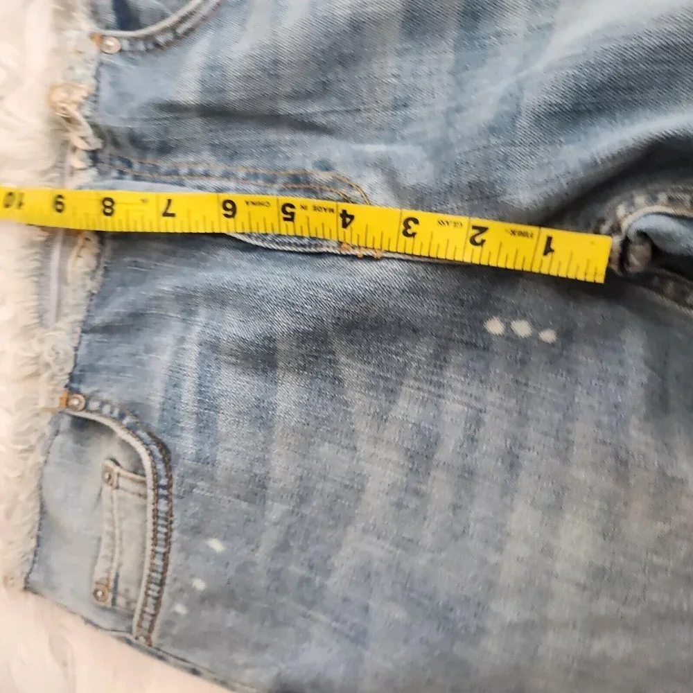 Free People Jeans Free‎ People 90s Raw Waist Bleached Bootcut Crop sz 25